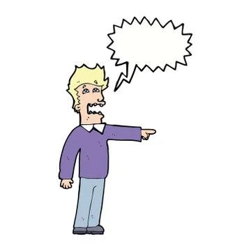 Cartoon man accusing with speech bubble Stock Illustration