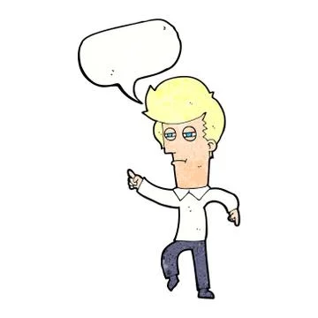 Cartoon man accusing with speech bubble Stock Illustration
