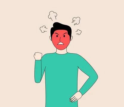A cartoon man is angry and throwing his hands up in the air Stock Illustration