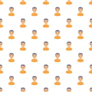 Cartoon man avatar seamless pattern background Stock Illustration