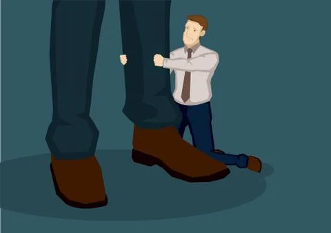Cartoon Man Begging Vector Illustration Stock Illustration