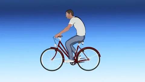 Cartoon a man on a Bicycle Video stock 93698153