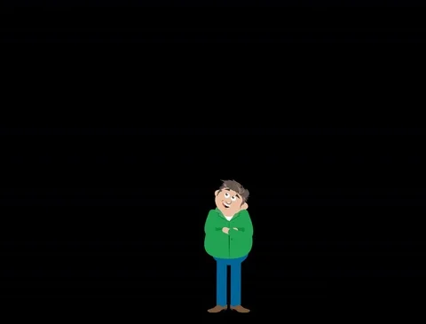 Cartoon man catches a package Stock Footage 83849632
