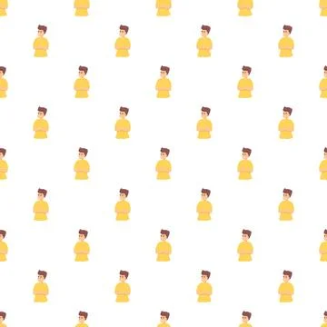 Cartoon man character pattern repeating background texture Stock Illustration