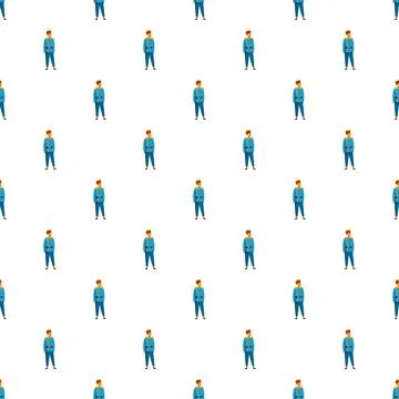 Cartoon man character repeating pattern seamless background Illustrazione stock
