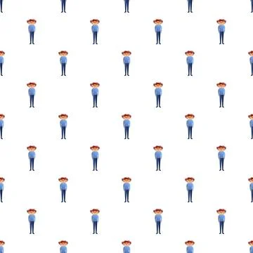 Cartoon man character repeating seamless pattern background 스톡 일러스트