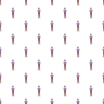 Cartoon man character repeating seamless pattern background Stock Illustration