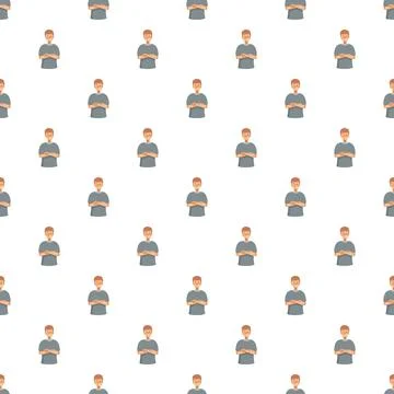 Cartoon man character seamless pattern background Ilustración de archivo