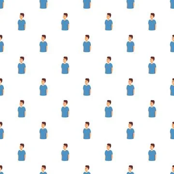 Cartoon man character seamless repeating pattern Stock Illustration