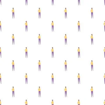 Cartoon man character standing repeat pattern 스톡 일러스트