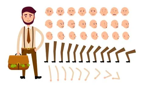Cartoon Man Constructor Isolated Illustration Stock Illustration