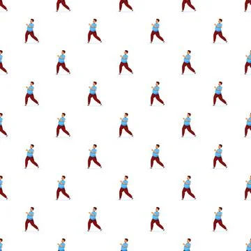 Cartoon man dancing repeat pattern background Illustrazione stock