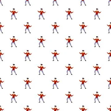 Cartoon man dancing seamless pattern creating fun background 스톡 일러스트