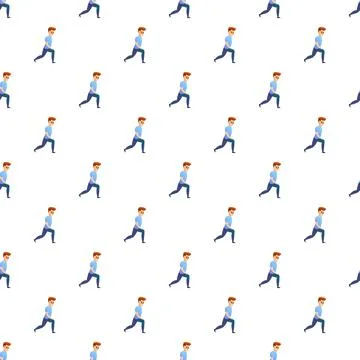 Cartoon man doing stretching exercise seamless pattern Stock Illustration