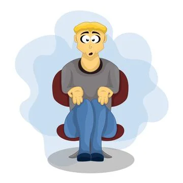 Cartoon man dont know gesture Stock Illustration
