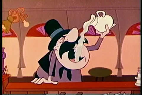 Cartoon of man drinking from pitcher Video stock 11345111