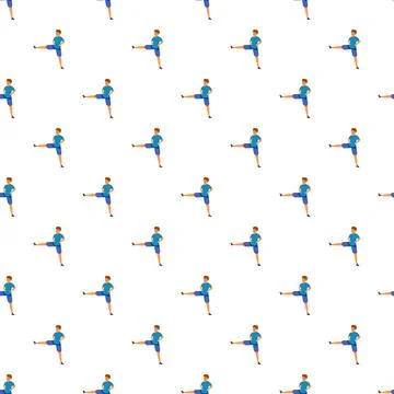 Cartoon man exercising stretching leg pattern design Stock Illustration
