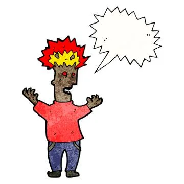 Cartoon man with exploding head イラスト素材