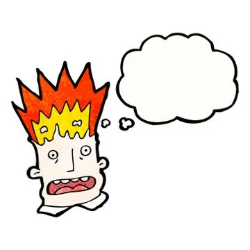 Cartoon man with exploding head 스톡 일러스트