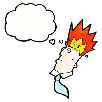 Cartoon man with exploding head Stock Illustration