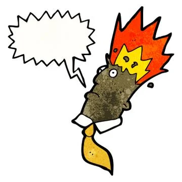 Cartoon man with exploding head Stock Illustration