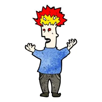 Cartoon man with exploding head Stock Illustration