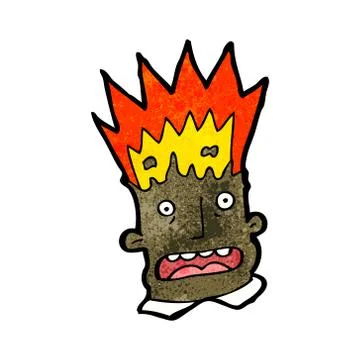 Cartoon man with exploding head イラスト素材