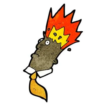 Cartoon man with exploding head Stock Illustration
