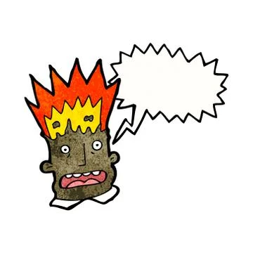 Cartoon man with exploding head Stock Illustration