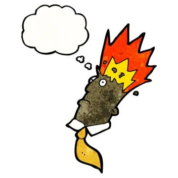 Cartoon man with exploding head Illustrazione stock