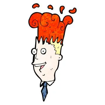 Cartoon man with exploding head Illustrazione stock