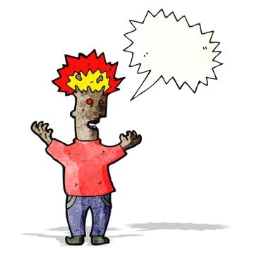 Cartoon man with exploding head Illustrazione stock