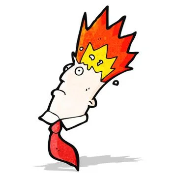 Cartoon man with exploding head 스톡 일러스트