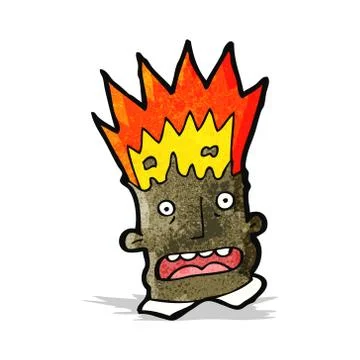 Cartoon man with exploding head Illustrazione stock