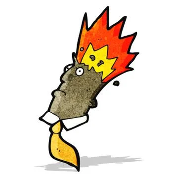 Cartoon man with exploding head 스톡 일러스트