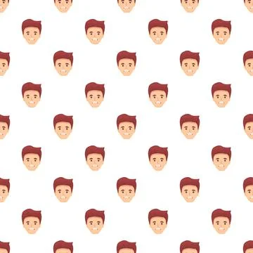 Cartoon man face repeating pattern background 库存插图