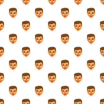 Cartoon man faces creating a seamless pattern Stock Illustration