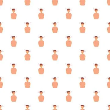 Cartoon man feeling dizzy repeated creating a seamless pattern イラスト素材
