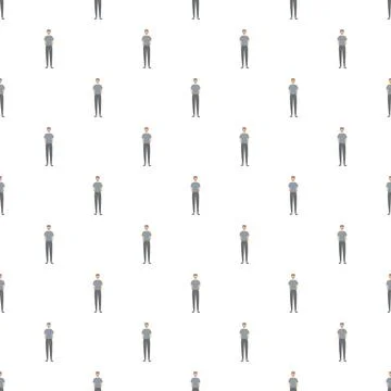 Cartoon man figures repeating in a seamless pattern design Stock Illustration