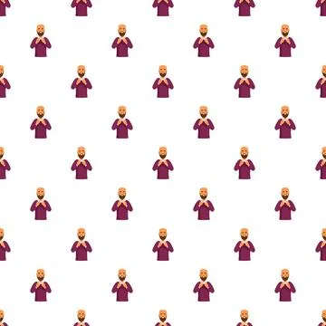 Cartoon man greeting pattern seamless background design Stock Illustration