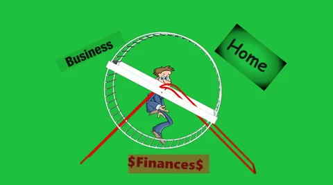 Cartoon Man on Hamster Wheel Video stock 45862217