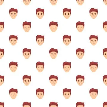 Cartoon man head seamless repeating pattern design Stock Illustration