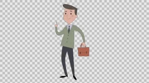 Cartoon Man with an Idea Stock Footage 56724936