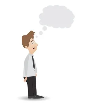 Cartoon man with imagination bubble Stock Illustration