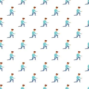 Cartoon man kneeling proposing seamless pattern background Stock Illustration