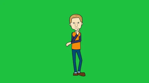 Cartoon Man locking Moves:  Looping + Matte Video stock 37347198