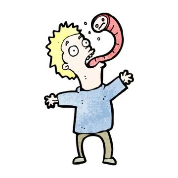 Cartoon man with parasite Illustration