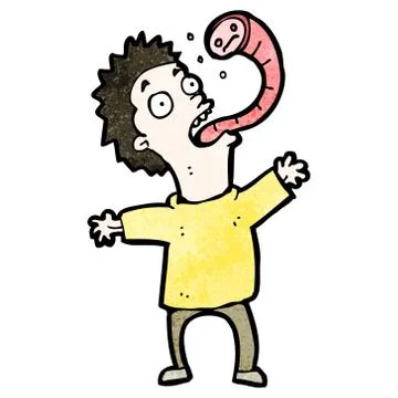 Cartoon man with parasite Illustrazione stock
