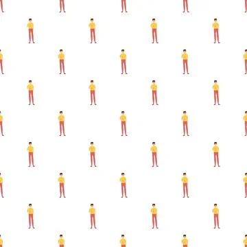 Cartoon man pattern creating seamless background Stock Illustration