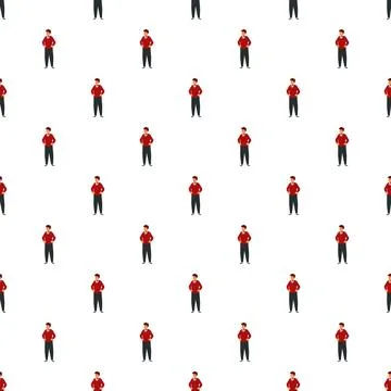 Cartoon man pattern creating seamless background design 库存插图